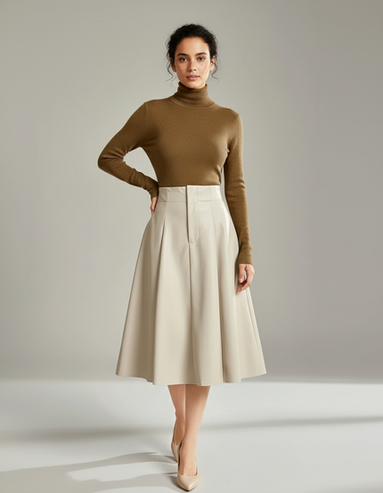 Jupe Trapèze Simili Cuir