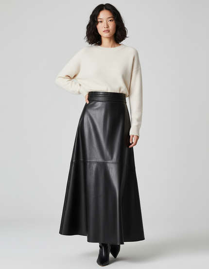 Jupe Cuir Et Pull