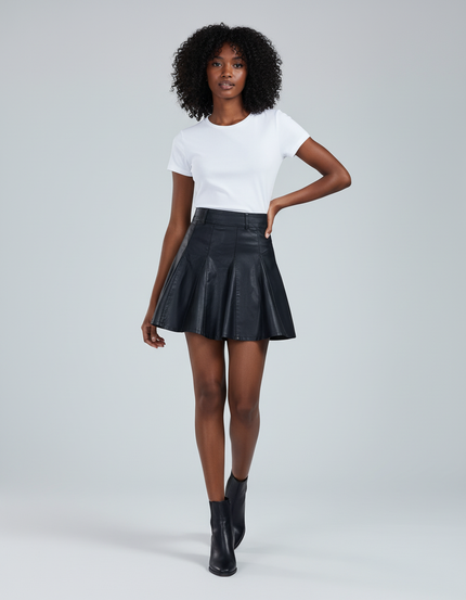 Jupe Patineuse Noir Cuir