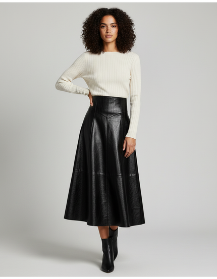 Jupe Noir Cuir Brillant