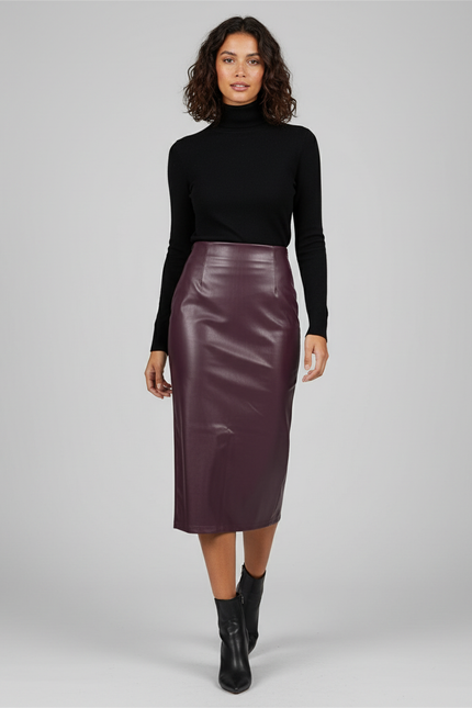 Jupe Burgundy Cuir