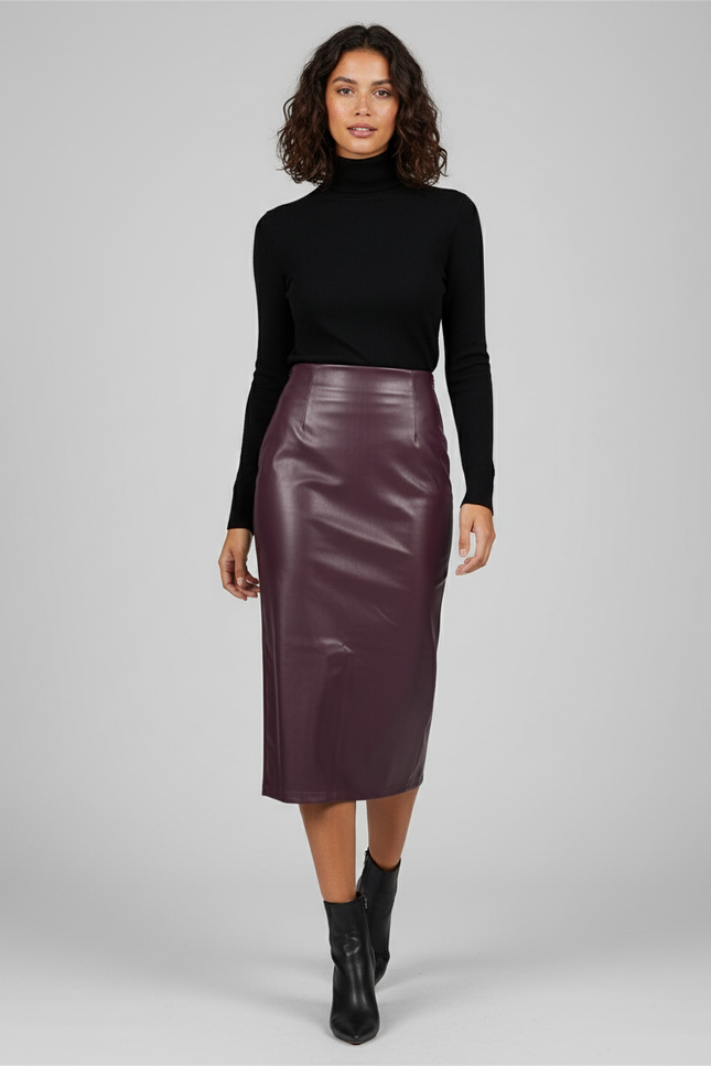 Jupe Burgundy Cuir
