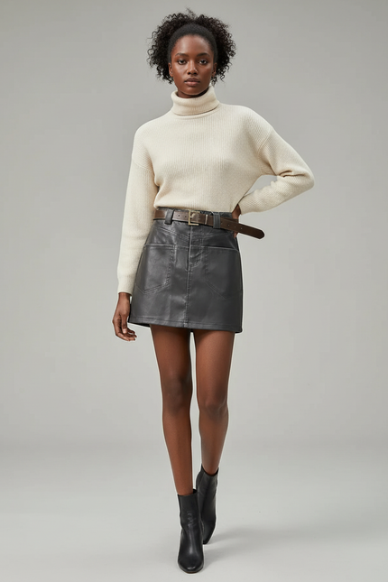 Jupe En Cuir Vintage