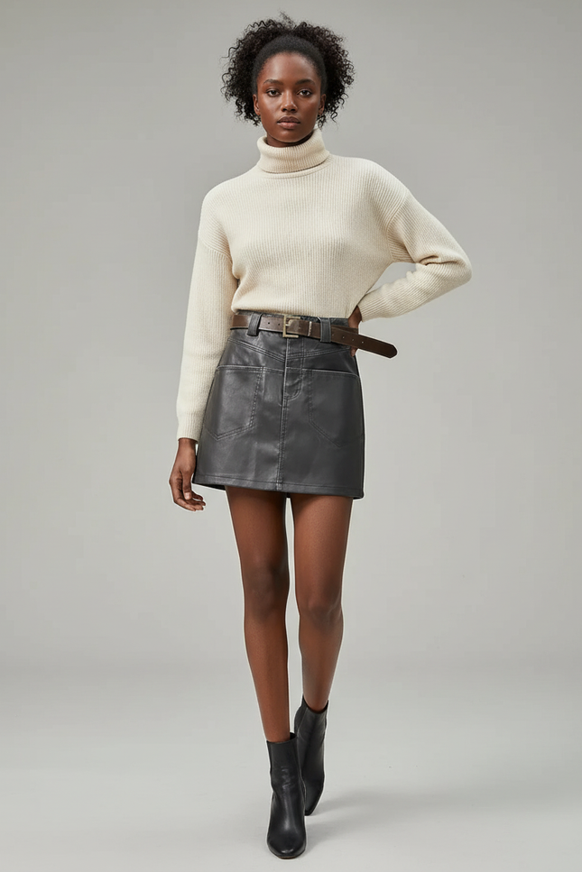 Jupe En Cuir Vintage