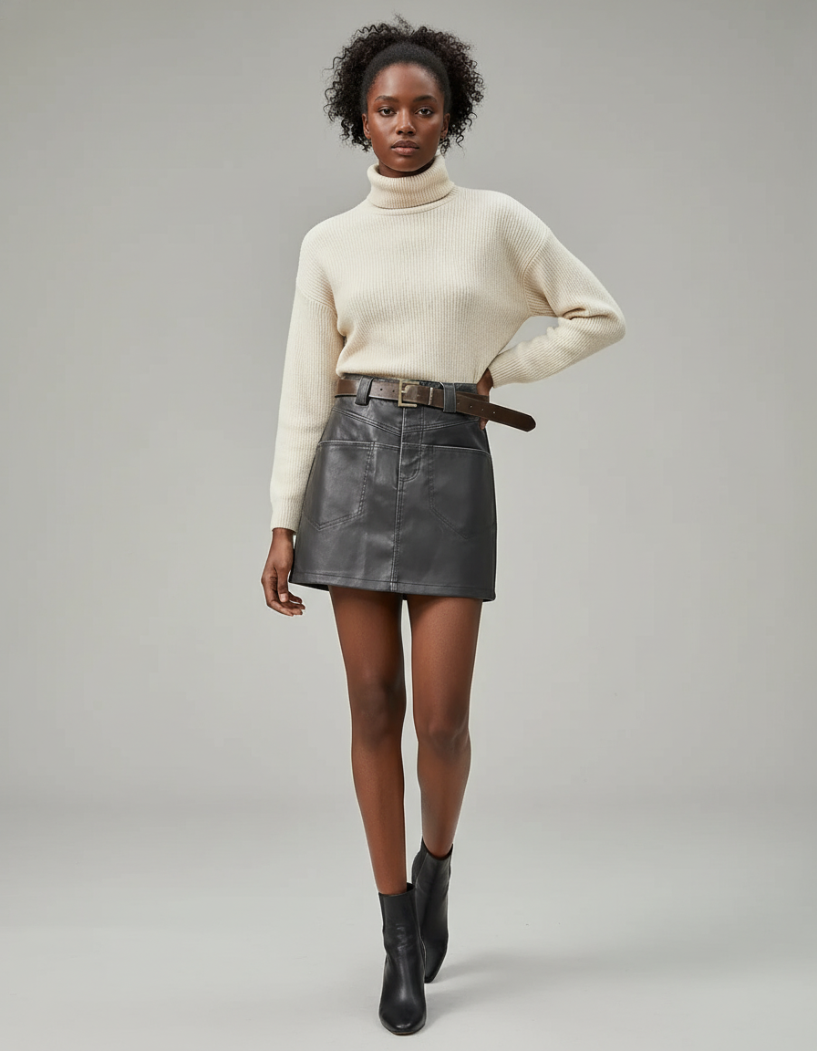 Jupe En Cuir Vintage