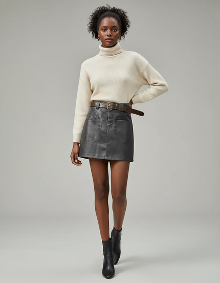 Jupe En Cuir Vintage