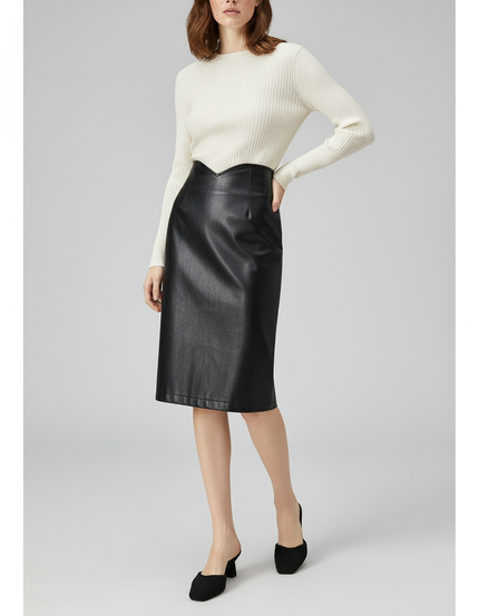 Jupe En Cuir Au Genou