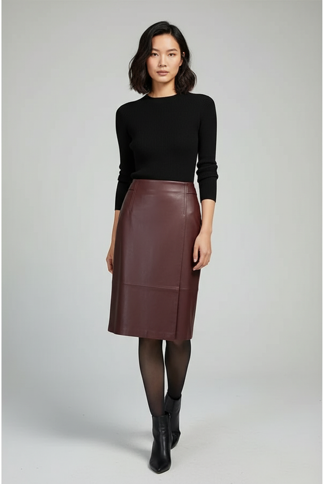 Jupes Crayon En Cuir