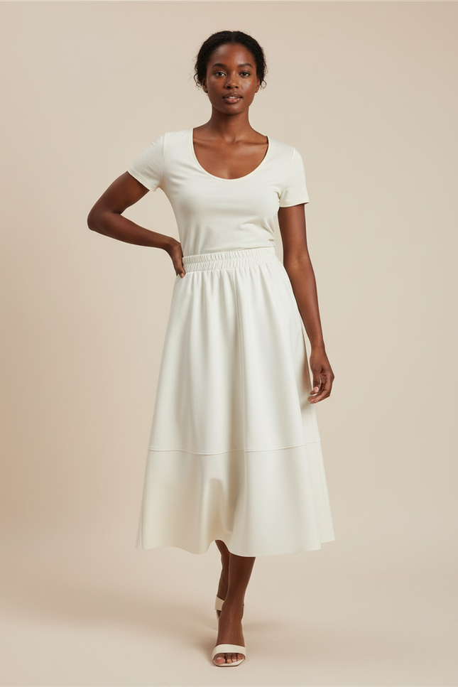 Jupe Midi Effet Cuir