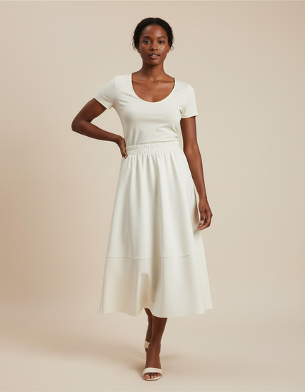 Jupe Midi Effet Cuir