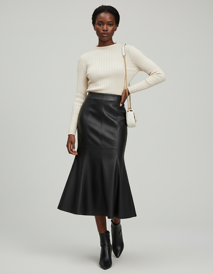 Jupe Cuir Taille Haute Sirène Élégante