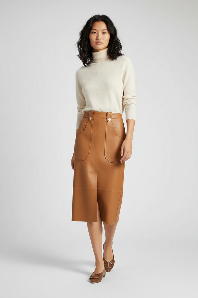 Jupe En Cuir Avec Fermeture