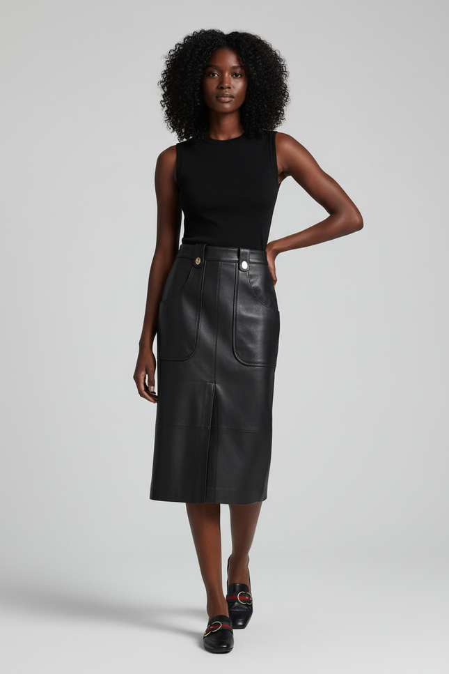 Jupe Cuir Fermeture Devant