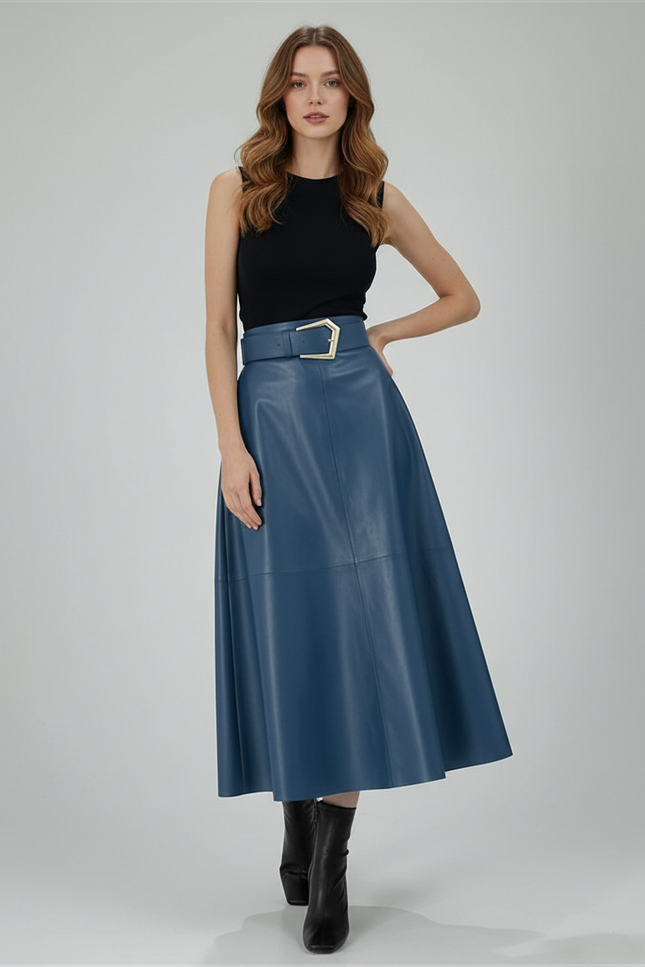 Jupe Longue Effet Cuir