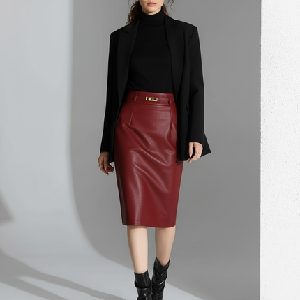 Collection image for: Jupe Bordeaux Cuir