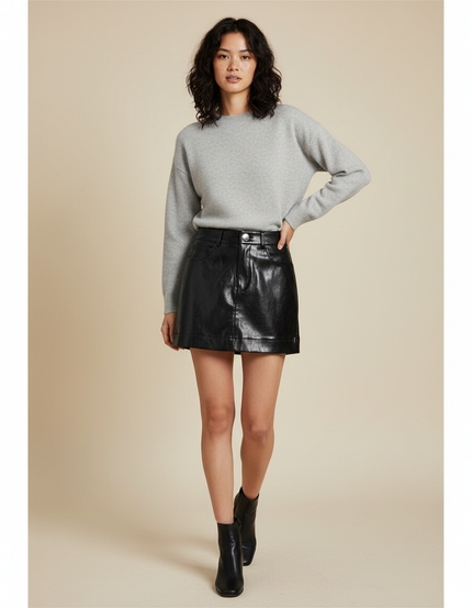 Jupe Cuir Noir Courte