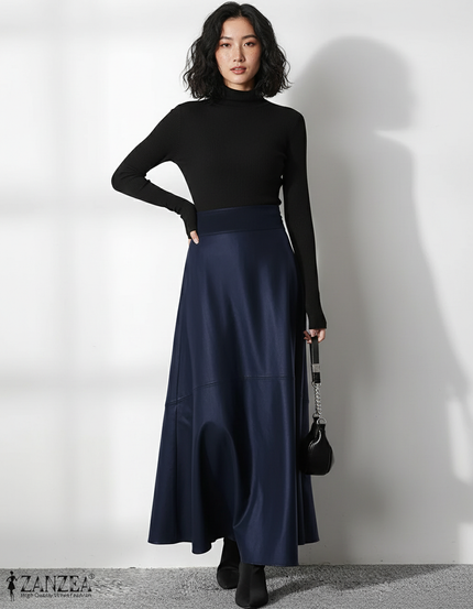 Jupe Cuir Bleu Marine