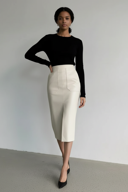Jupe Crayon Faux Cuir