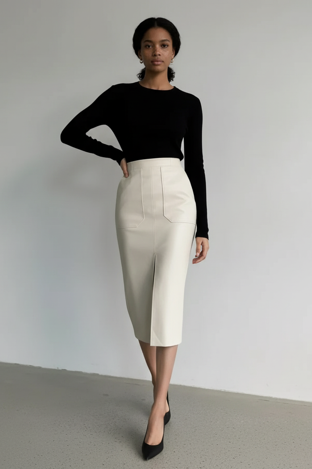 Jupe Crayon Faux Cuir