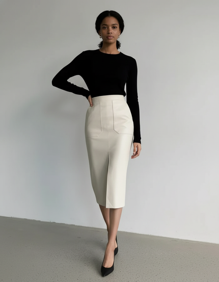 Jupe Crayon Faux Cuir
