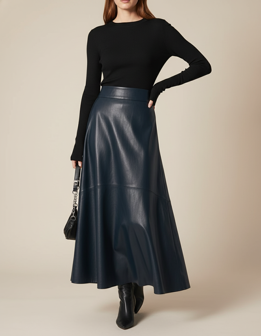 Jupe Cuir Marine