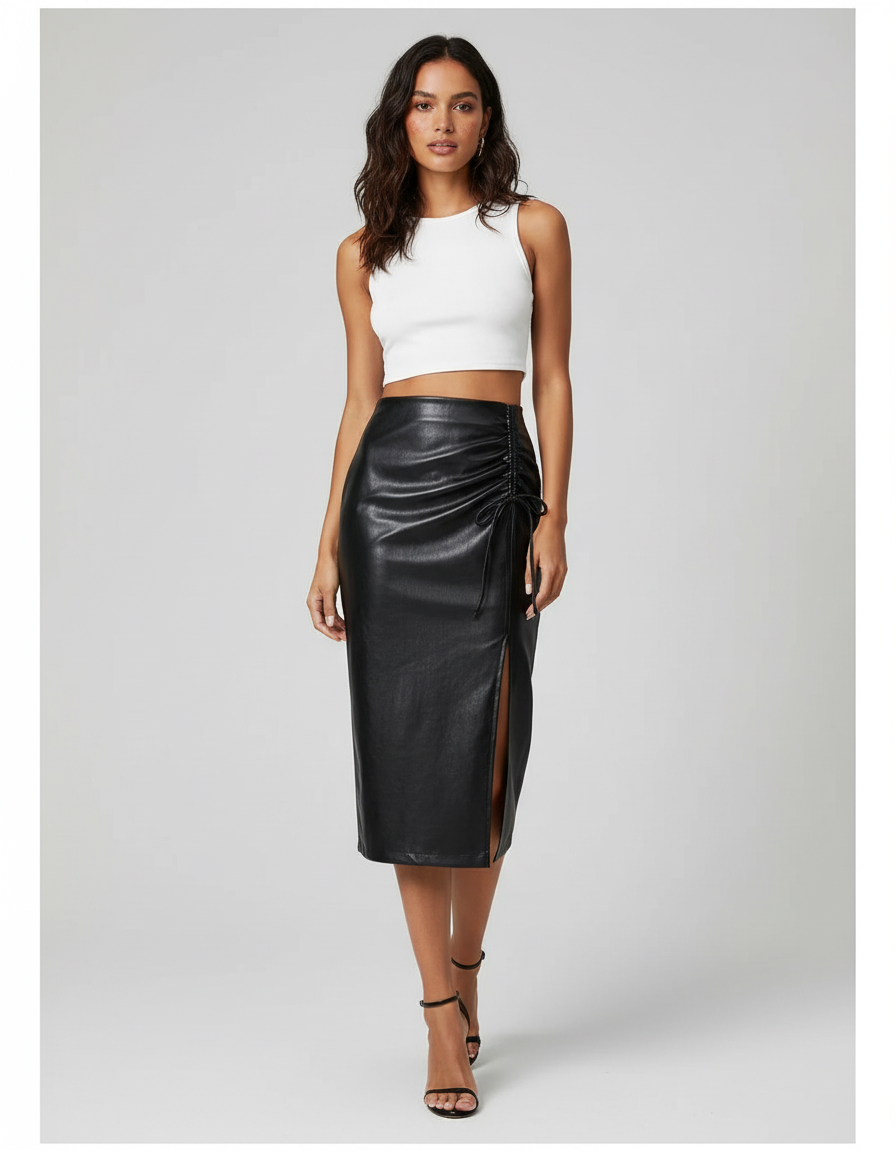 Jupe Crayon Cuir Femme