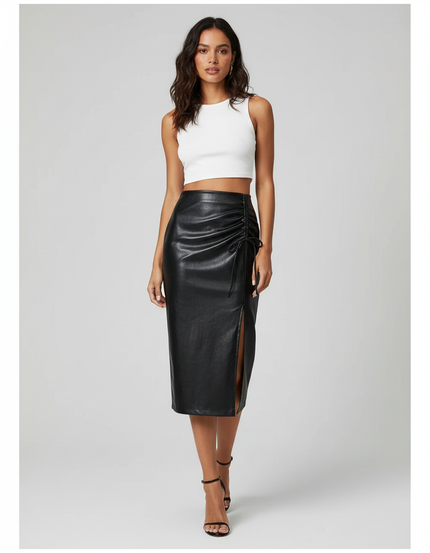 Jupe Crayon Cuir Femme