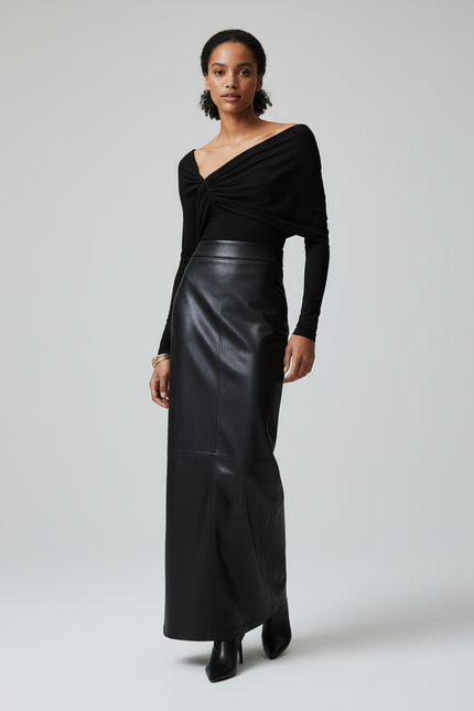 Jupe Crayon Longue Cuir
