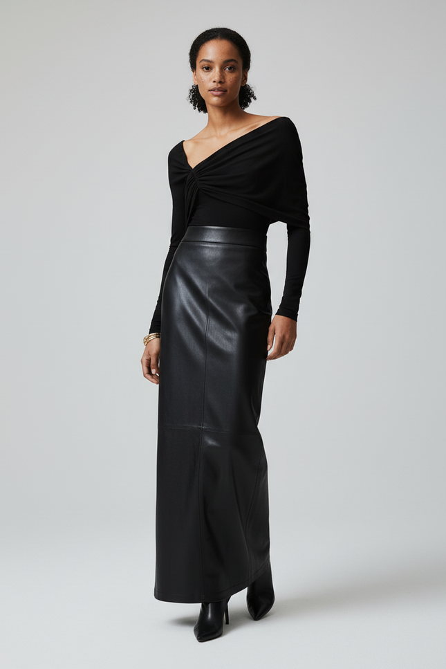 Jupe Crayon Longue Cuir