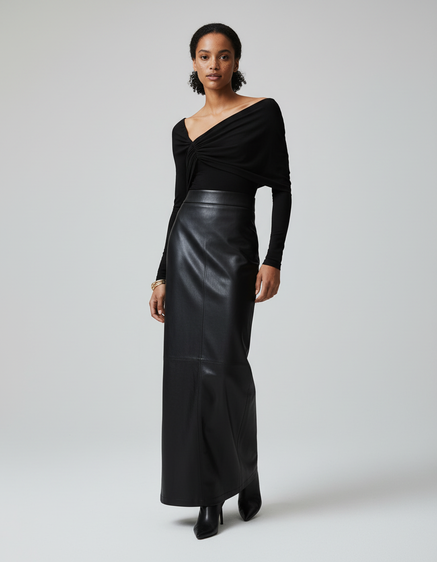 Jupe Crayon Longue Cuir