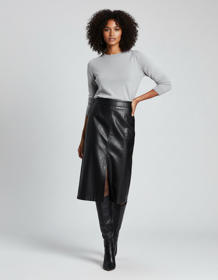 Jupe Cuir Crayon Taille Haute
