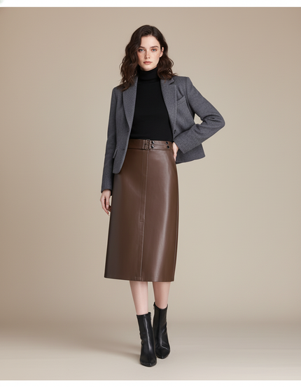 Jupe En Cuir Longue Crayon