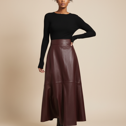 Collection image for: Jupe Bordeaux Cuir