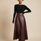 Jupe Bordeaux Cuir