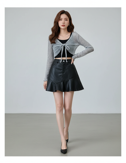 Jupe Cuir Asymétrique