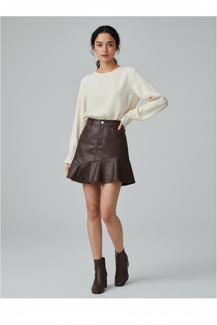 Jupe Volant Cuir