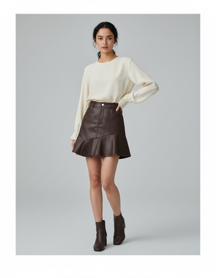 Jupe Volant Cuir