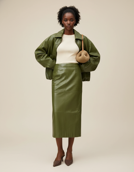 Jupe Crayon Longue Simili Cuir