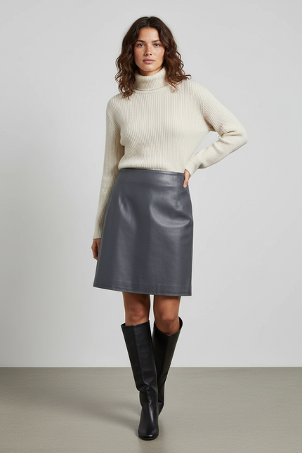 Jupe Trapeze Cuir Femme