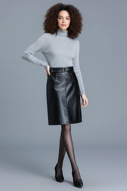 Jupe Simili Cuir Genoux