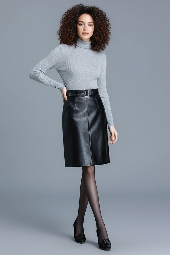 Jupe Simili Cuir Genoux