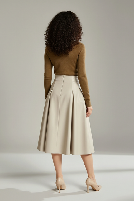 Jupe Trapèze Simili Cuir