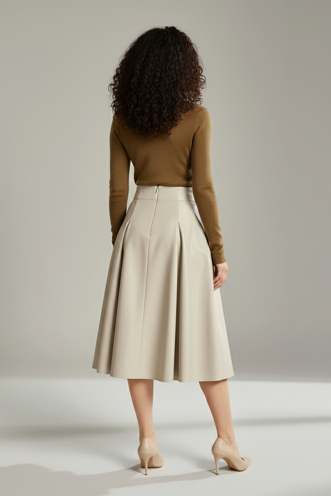 Jupe Trapèze Simili Cuir