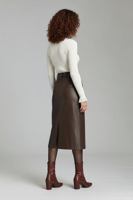 Jupe Cuir Droite Genoux
