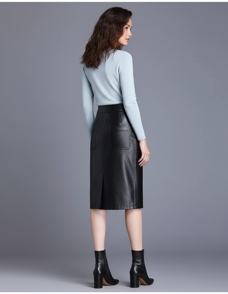 Jupe Cuir Longueur Genou