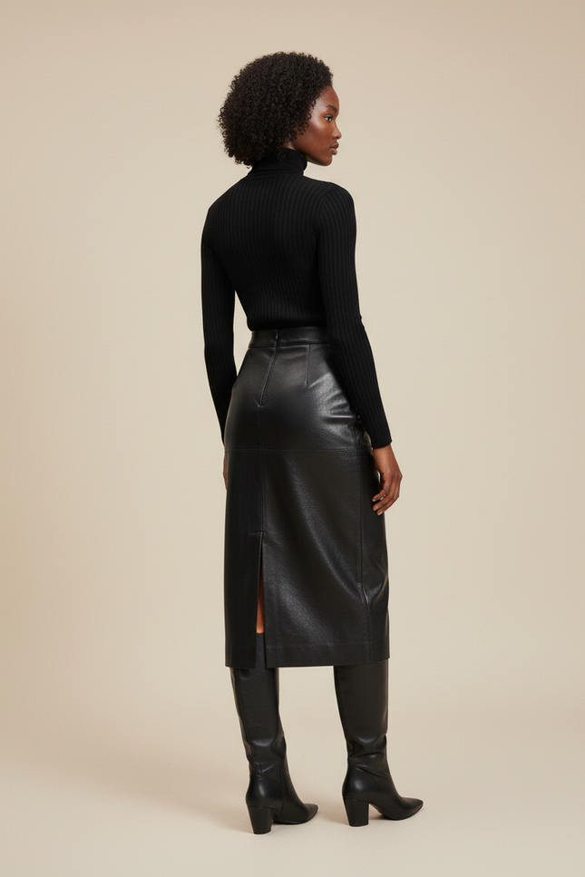 Jupe En Cuire Noir