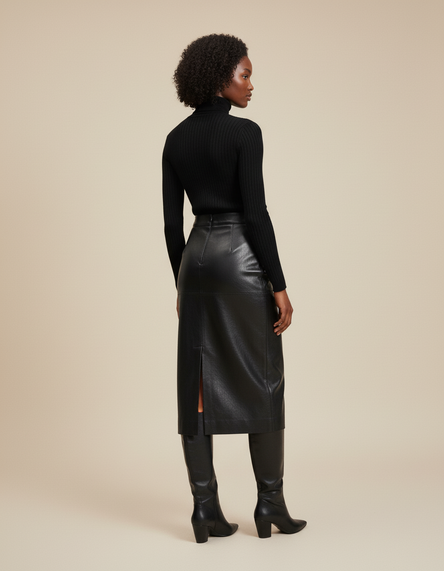 Jupe En Cuire Noir