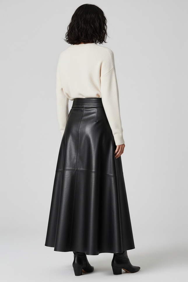 Jupe Cuir Et Pull