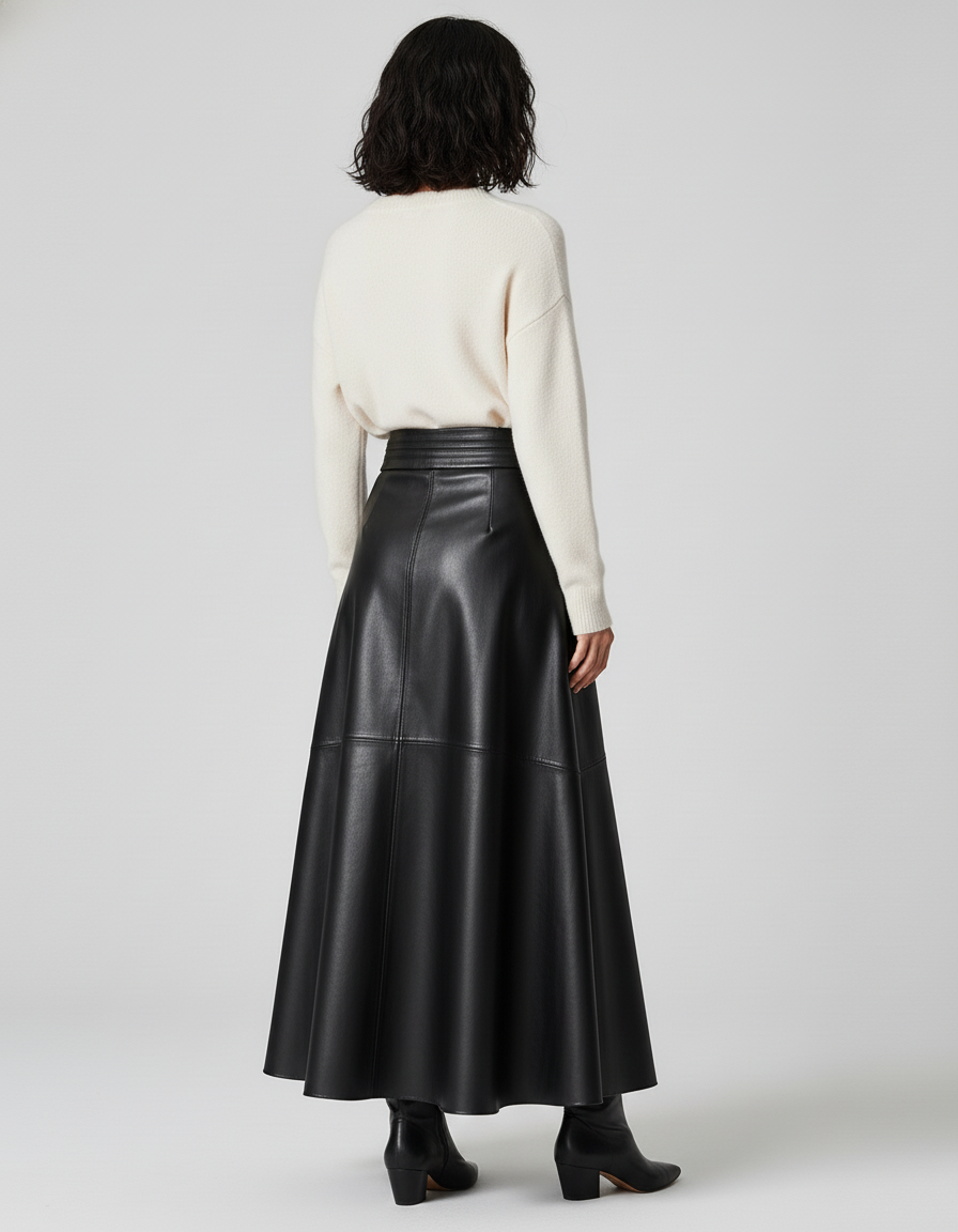 Jupe Cuir Et Pull