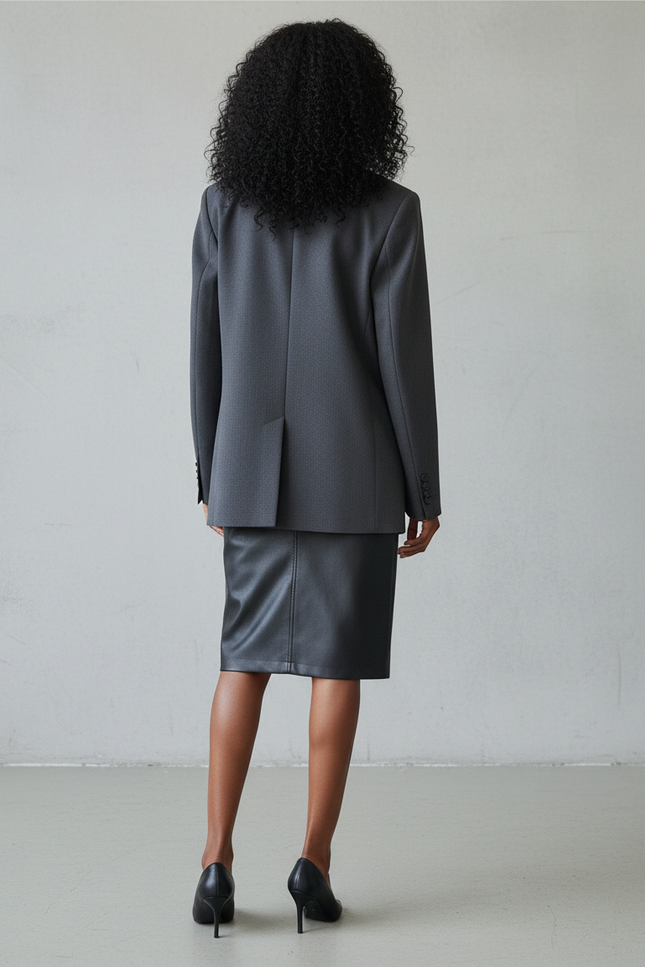 Jupe Simili Cuir Zippée